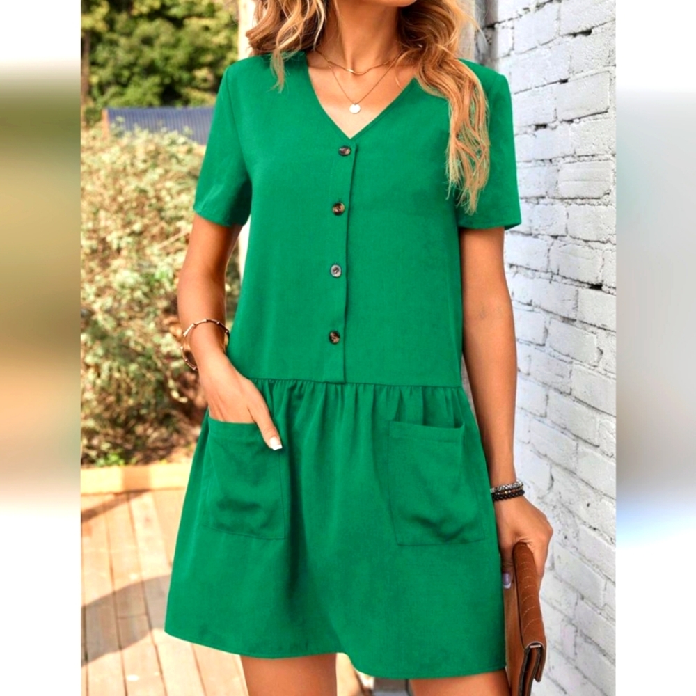 Skue Women's L Green Peplum Dress